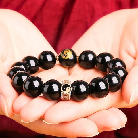 Taoist Black Obsidian Protection & Fortune Bead Bracelet