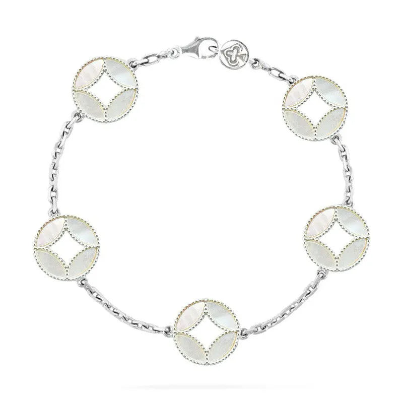 Taoistisches Armband mit fünf Kaisermünzen und Perlmuttperlen – vielseitig, rein und perfekt für Paare
