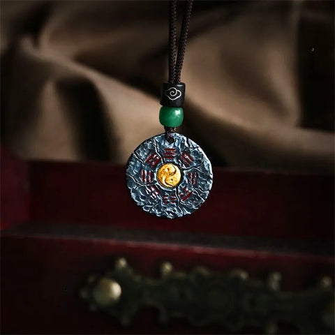 Cordon de perles tissées à la main Bagua Tai Chi avec pièce fantôme de montagne taoïste