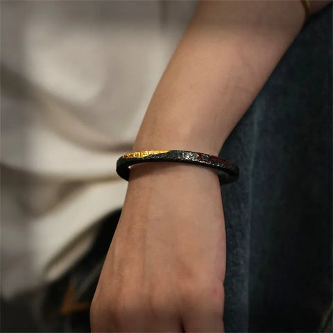 Bracelet taoïste en argent Qiankun Circle et Beidou Seven Stars