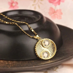 Taoist Tai Chi Bagua Necklace with Diamond Inlay - Wealth Attracting & Good Fortune