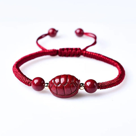 Bracelet taoïste en écaille de tortue vermillon attirant la richesse