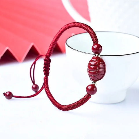 Bracelet taoïste en écaille de tortue vermillon attirant la richesse