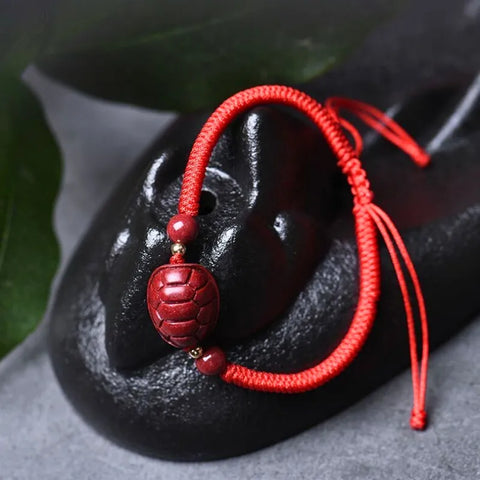 Bracelet taoïste en écaille de tortue vermillon attirant la richesse