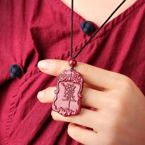 Taoistischer Zinnoberroter Ziwei und Leizu Talisman-Anhänger