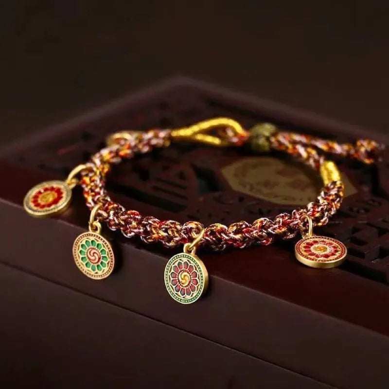 Bracelet tibétain en corde à cinq couleurs pour l'année de naissance
