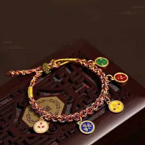 Bracelet tibétain en corde à cinq couleurs pour l'année de naissance