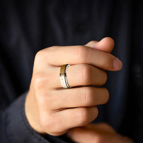 Gelber Reichtumsgott-Mantra-Ring - Wohlstand anziehen