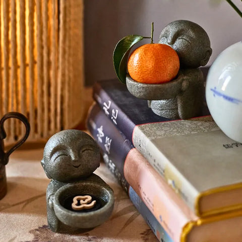 Bougeoir décoratif moine zen – Mini figurine pour la décoration intérieure