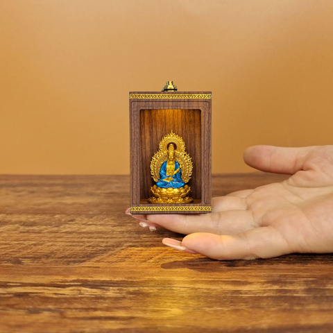 「2026 Horse Year: Find Your Eternal Guardian 」 Handcrafted Solid Walnut LED Buddha Shrine | Personal Zodiac Protector Set