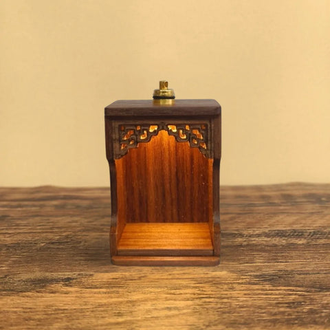 Artisan Copper Shrine with Light – Painted Guanyin