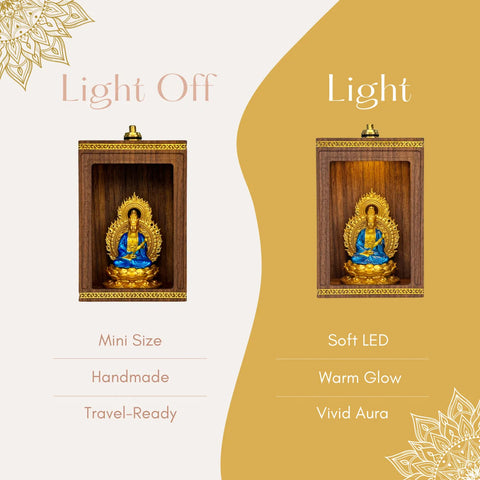 Handcrafted Walnut Zodiac Guardian Buddha Shrine Altar