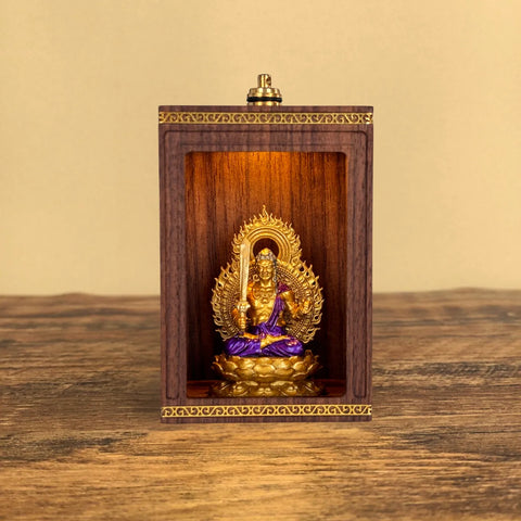 Handcrafted Walnut Zodiac Guardian Buddha Shrine Altar